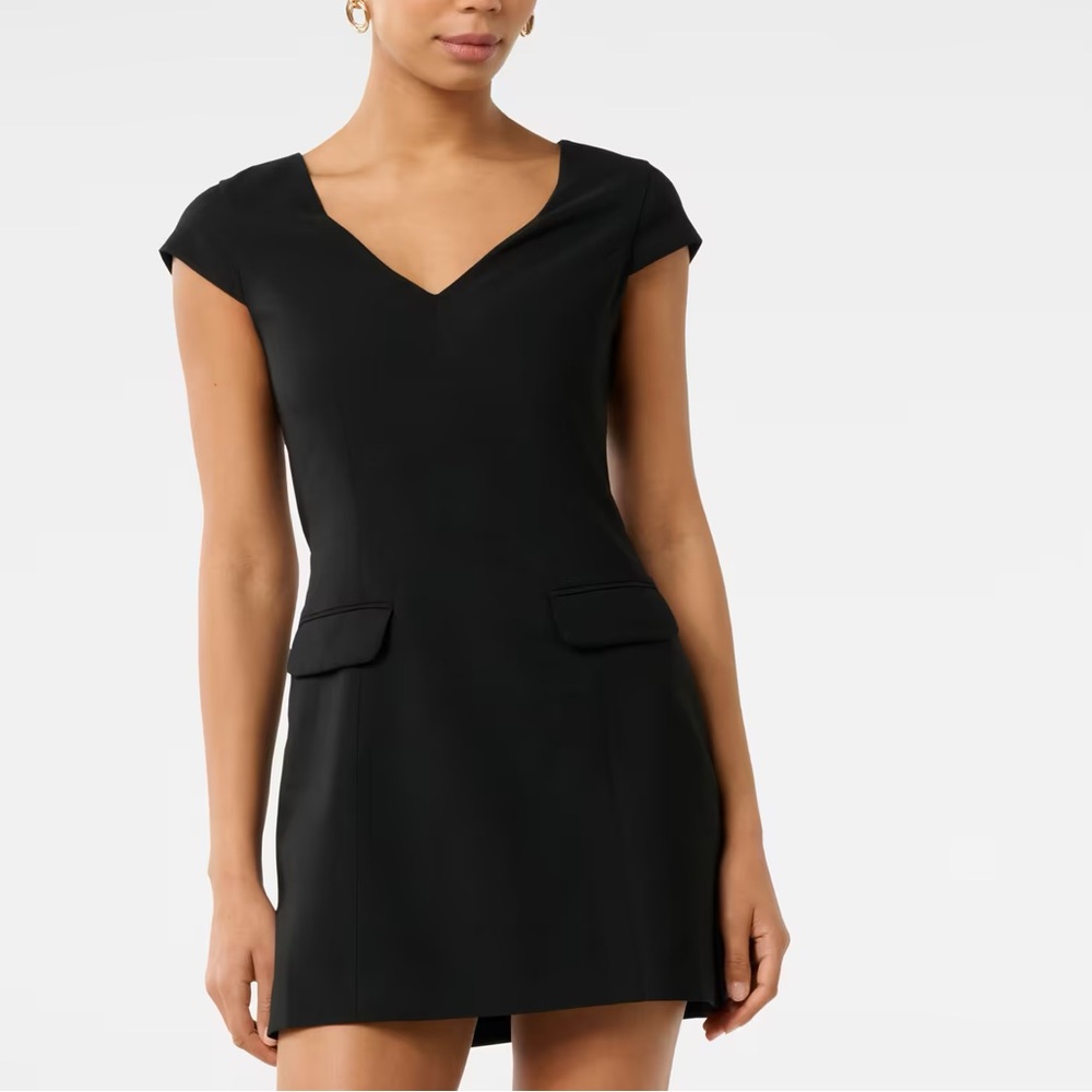 NWT Ever New Black V-Neck Dress
